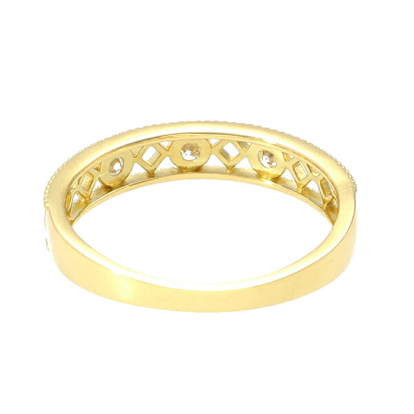 K18 透かし ミル打ち ダイヤモンド リング 18金 18k ゴールド K18 透かし ミル打ち ダイヤモンド リング 18金 18k ゴールド