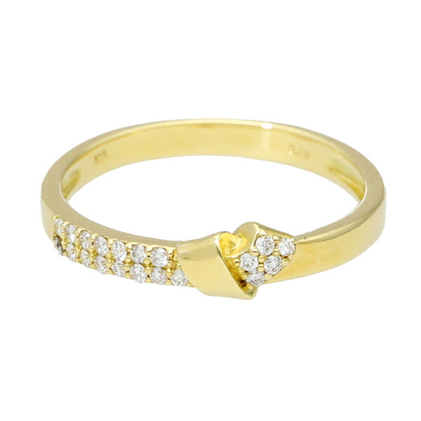 K18 ダイヤモンド ゴールド リボン リング 指輪 結び目 18金 18k