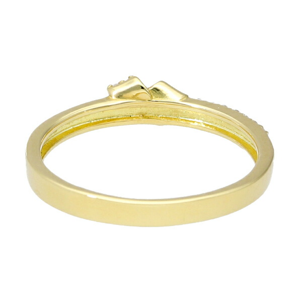 K18 ダイヤモンド ゴールド リボン リング 指輪 結び目 18金 18k