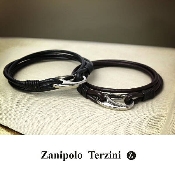 2重巻き ダブルライン レザーブレスレット(幅約0.3cm 18cm) 【Zanipolo 